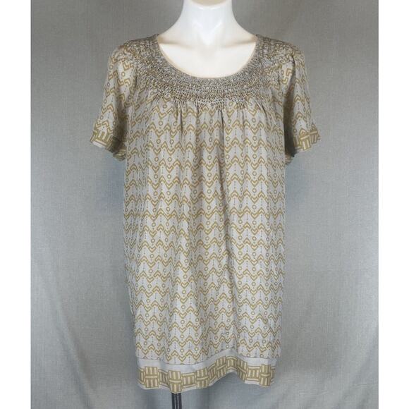 IRO Silk Mini Dress Geometric Size 1 Small Pockets Printed Layered Hem Lined EUC - Picture 1 of 16